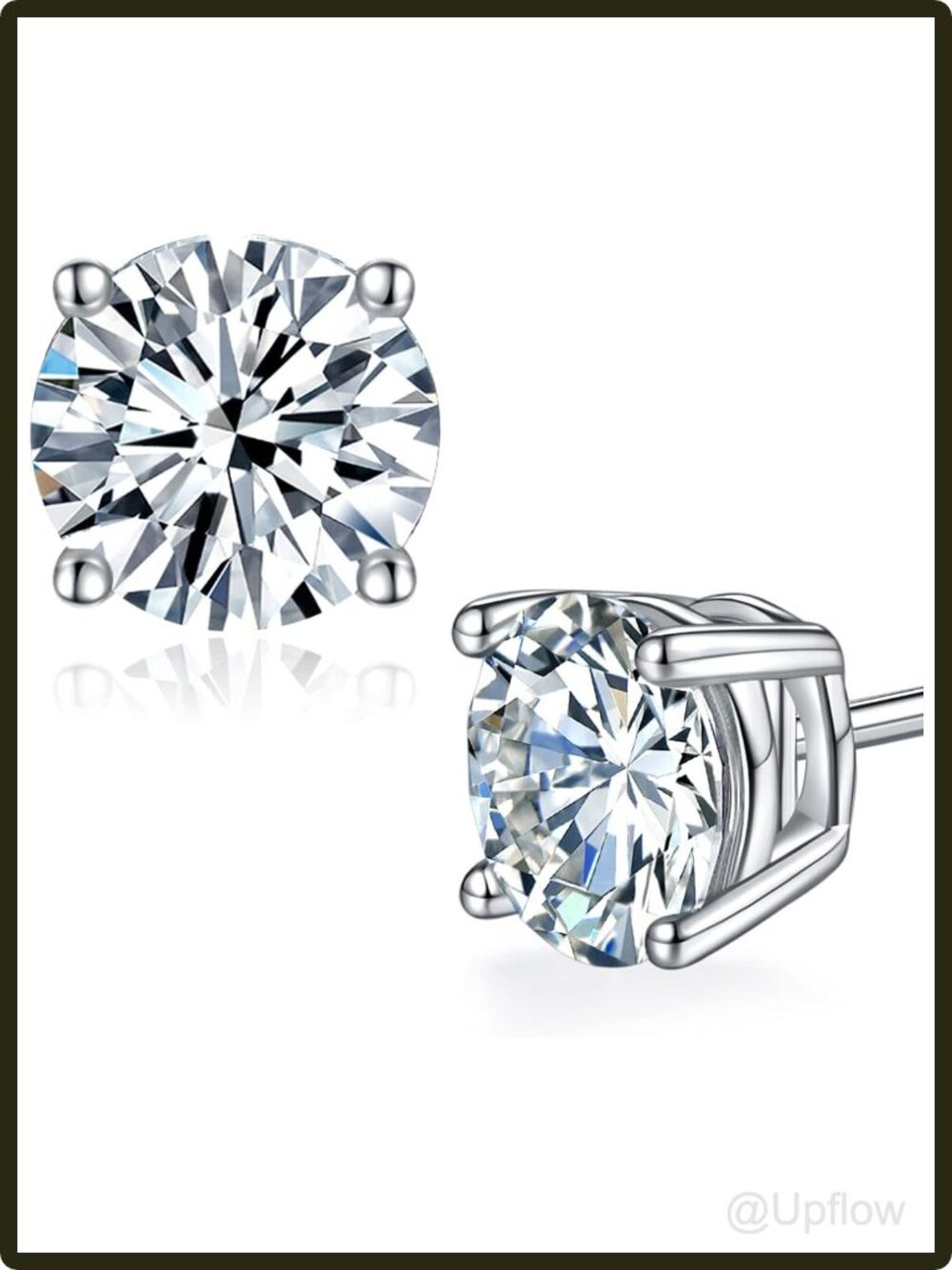 Moissanite Stud Earrings Women's Sterling Silver 925 Lever Back 1 ct Gift